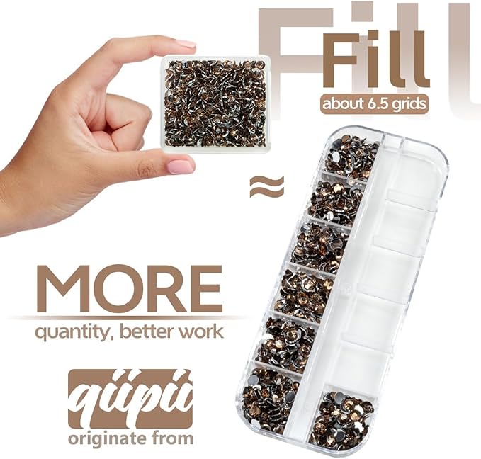 Brown Crystal Resin Rhinestones w B7000 Jewelry Glue for Bedazzling Crafting Coffee Flatback Stones 3mm 4mm 5mm 6mm Diamonds Crystals Gems Charms for Nails Face Eye Makeup Tumblers Crafts Decor