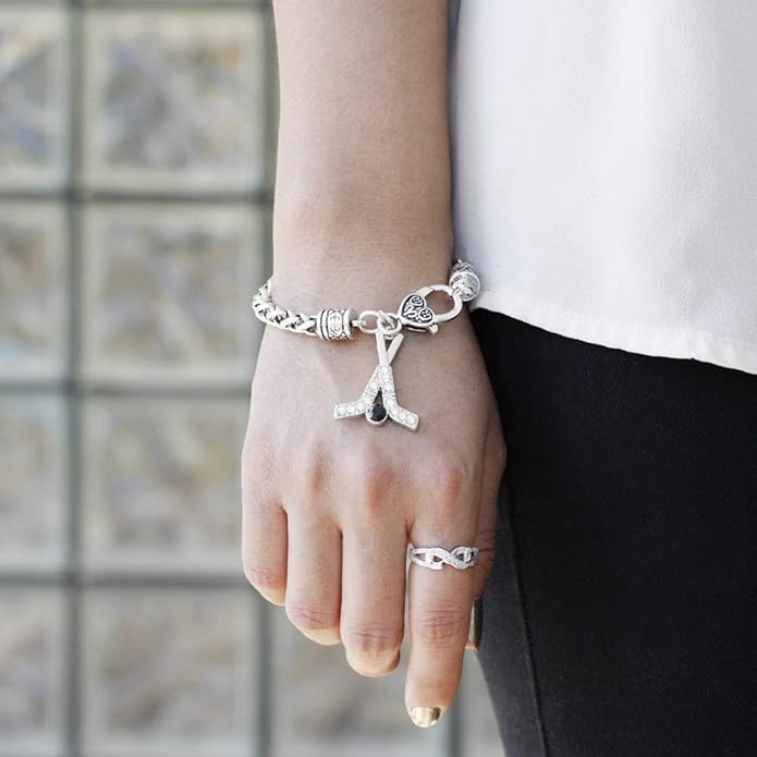 Inspired Silver - Silver Customized Charm Bracelet with Cubic Zirconia Jewelry