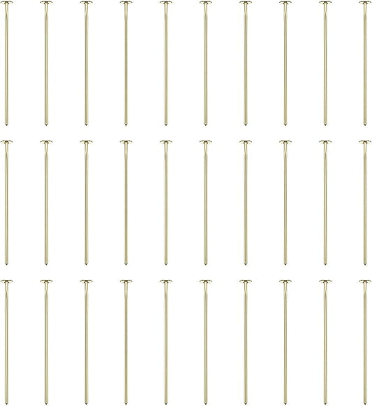 HARFINGTON 100pcs Flat Head Pins 0.79" 20mm Needles Bulk for Earring Pendant Necklace Bracelet Charm Jewelry Making Findings DIY Craft, 14K Gold