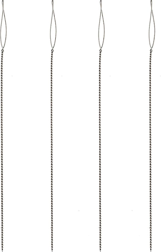 The Beadsmith Basic Elements Collapsible Eye Needles – 2.5 Inch Long – Flexible Twisted Wire – Large Eye, Easy to Thread – 4 Extra Heavy Needles