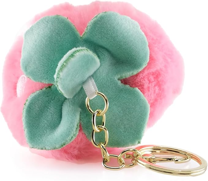 Strawberry Plush Bag Charm Keychain