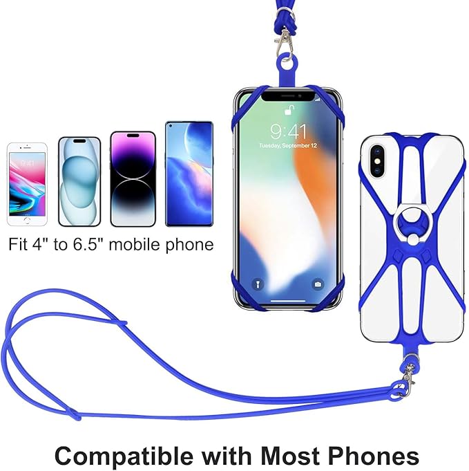 Cell Phone Lanyard Crossbody with Adjustable Neck Strap and Phone Ring Grip,Universal Lanyard for iPhone Lanyards