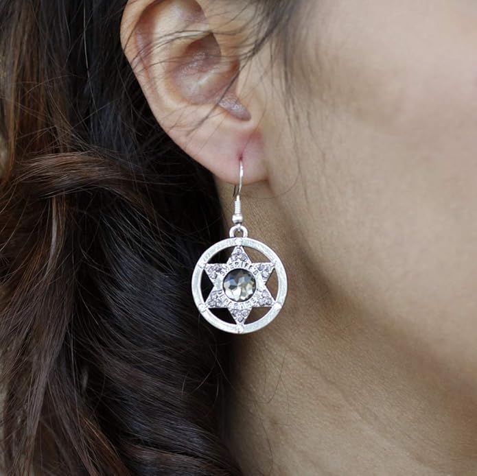 Inspired Silver - Silver Customized Charm French Hook Drop Earrings with Cubic Zirconia Jewelry