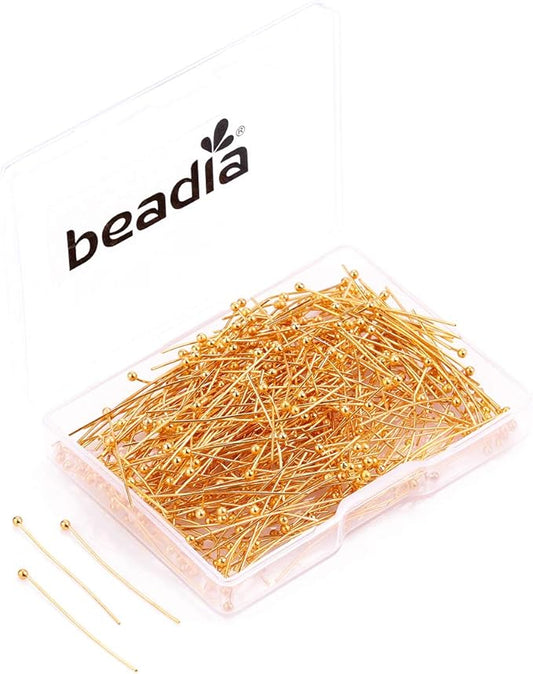 Ball Head pins Gold for DIY Jewelry Making 40mm 200pcs