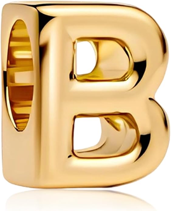 S925 A-Z 14K Gold Plated Initial Letter Alphabet Charms for Pandora Bracelets and Necklaces Women, Gifts for Couple Family Friend on Birthday Anniversary Christmas Mothers Valentine's Day Grad