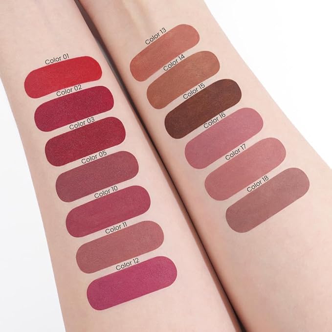 evpct Dark Brown Gradient Matte Lipstick Lip Liner Crayon Combo Pencil Set for Women Long Lasting Waterproof, Cocoa Brown Matte Cream Lip Liner and Lipstick Combo Makeup, Flawless Gradual Ombre Effect