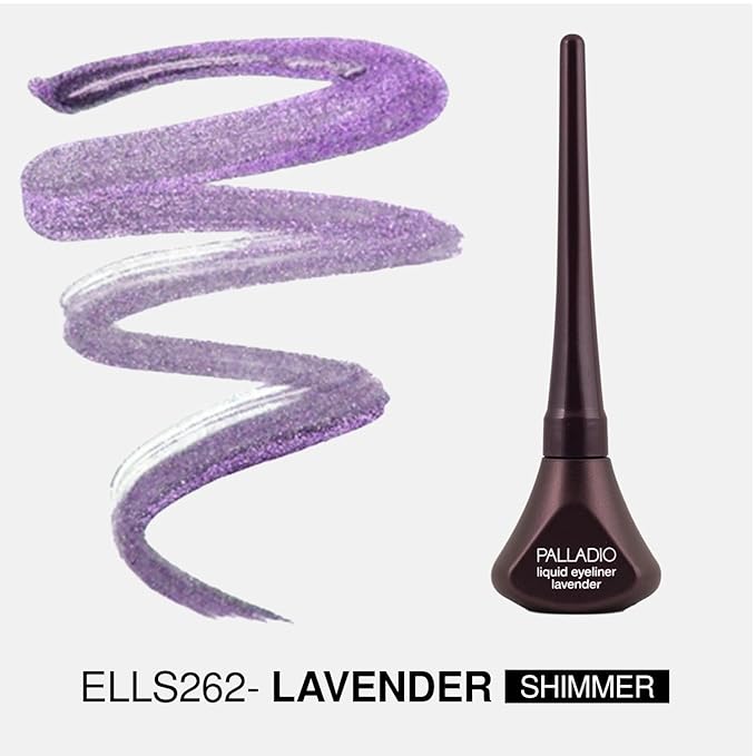Palladio Liquid Eyeliner, Highly Pigmented and Waterproof Eyeliner, For Intense Eye Definition, Smear-proof Eyeliner Liquid, Includes Easy Grip Wand and Felt Tip Eyeliner Applicator, Lavender