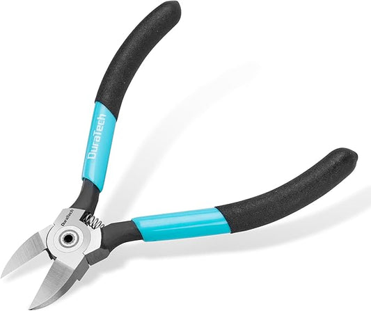 DURATECH 5-Inch Professional Wire Cutter, Wire Snips with CNC Machined Edges, CR-V Thickened Flush Cutter, Ultra-Sharp Small Wire Cutters for Crafting, Electronics, Zip Ties, and Jewelry Making