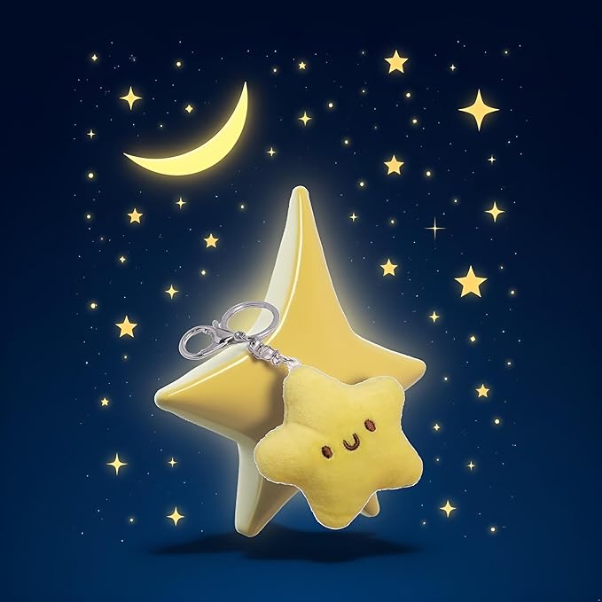 1Pc Yellow Plush Star Car Keychain Backpack Accessories Doll Pendant Heart Healing in Addition to Serving as a Keychain Women's Keyrings and Keychains Car Accessories