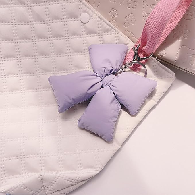 Pink Bow Keychain Bag Charms Y2K Bowknot Plaid Keychains Coquette Aesthetic Purse Handbag Backpacks Charms