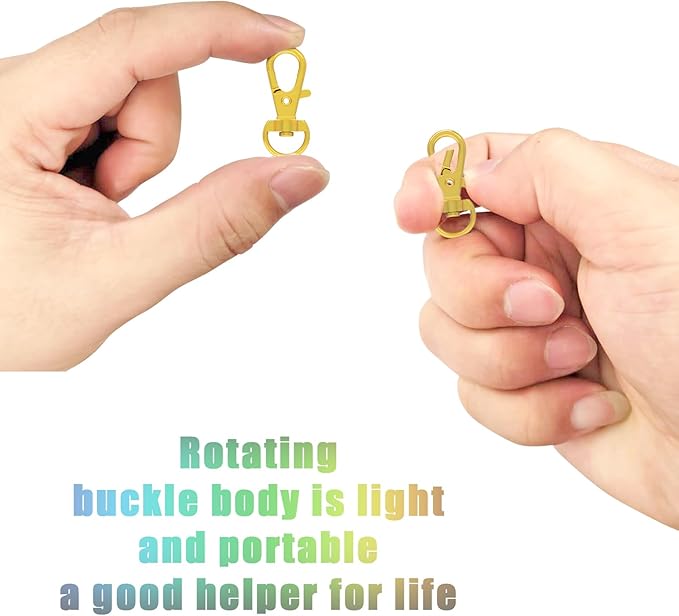sprookber 100pcs Golden Metal Lobster Claw Clasp with Key Ring, Keychain Rings for Crafts, Key Jewelry DIY Crafts, Lanyard Clips snap Hook, Swivel Clasps Clip (Claw Clasp 50pcs+Key Ring 50pcs)