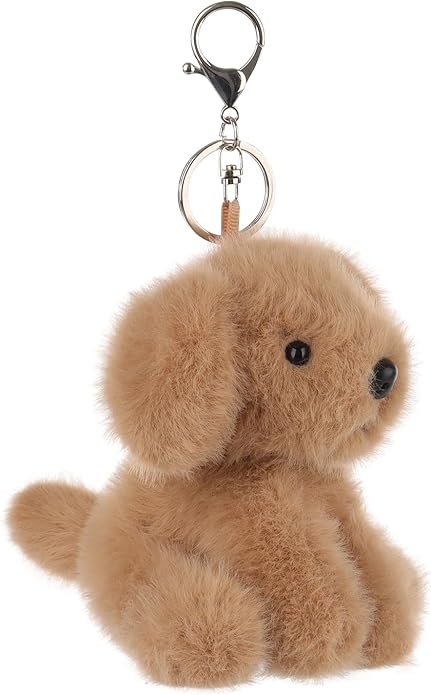 Apricot Lamb Plush Labrador Dog Puppy Stuffed Animal Soft Keychain for Kids Bag, Purse, Backpack, Handbag