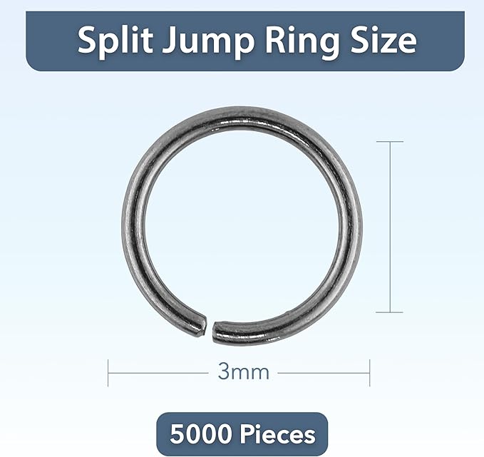 Mandala Crafts Assorted Gunmetal Jump Rings Jewelry Findings Metal O Rings for Jewelry Making Supplies - 5000 3mm Small Open Jump Rings Kit for Necklace Earring