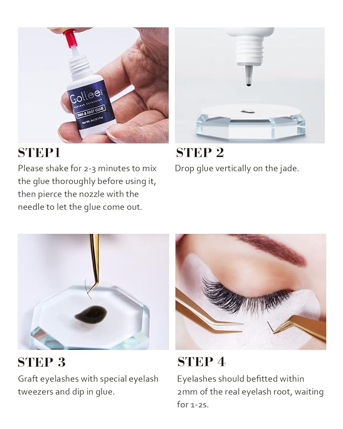 Eyelash Extension Glue High Flexibility Eyelash Glue 1 Sec Drying Time/Retention 6-8 Weeks/(0.17fl.oz / 5ml) Max Bond Thin Lash Adhesive for Eyelash Extension Lash Adhesive for Professional Use Only