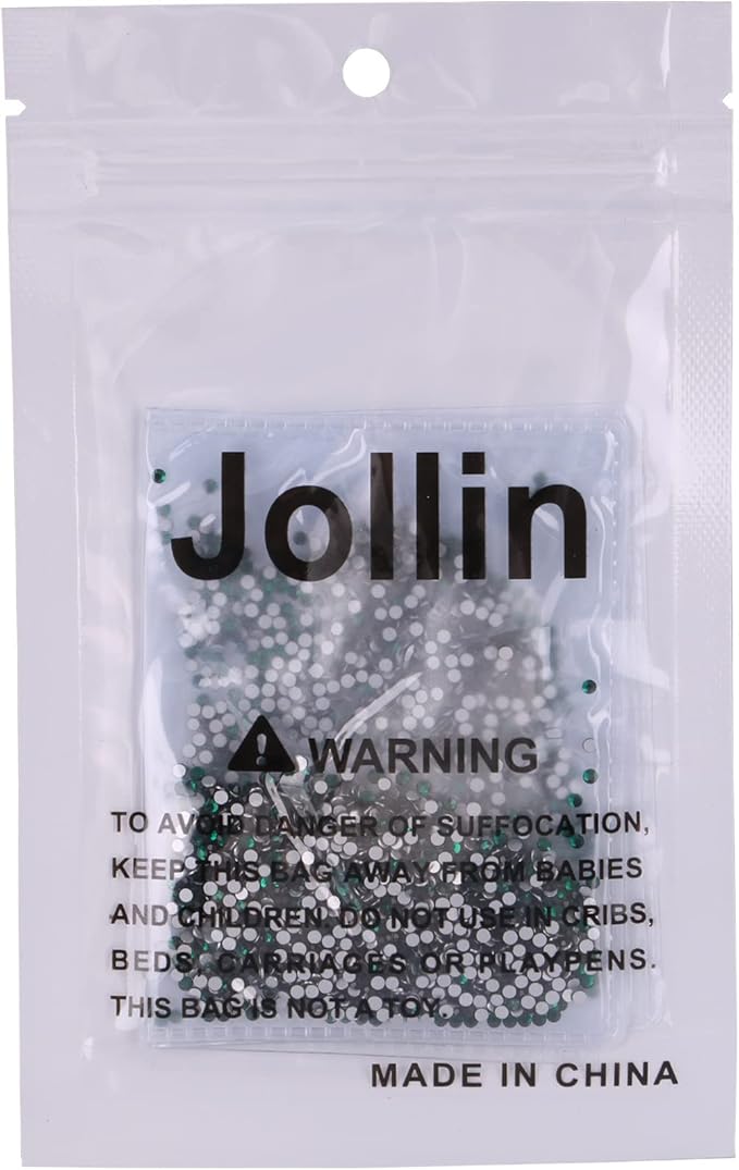 Jollin Glue Fix Crystal Flatback Rhinestones Glass Diamantes Gems for Crafting Nail Art Crafts Decorations Clothes Shoes 1.8mm (ss5 2880pcs, Dark Green)