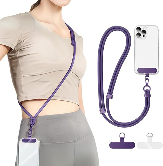 Moyad Crossbody Phone Lanyard, Anti-Theft Cell Phone Strap with 2 Tether Tab for iPhone, Universal Adjustable Neck Holder
