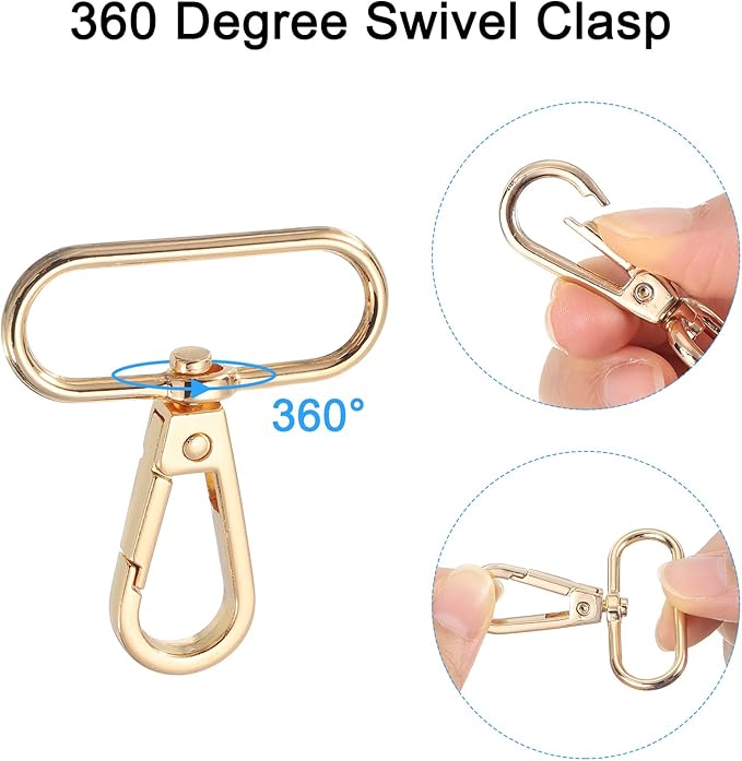 uxcell 12 Pcs Swivel Clasp Hook, 1.5" Purse Snap Clasps Detachable for Bag, Dark Gold