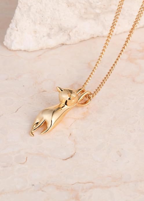 S.Leaf 925 Sterling Silver Cat Necklace Jewelry for Women Trendy Dainty Charm Pendant Necklaces Best Friend Birthday Gifts for Her Sister Mom Wife Womens