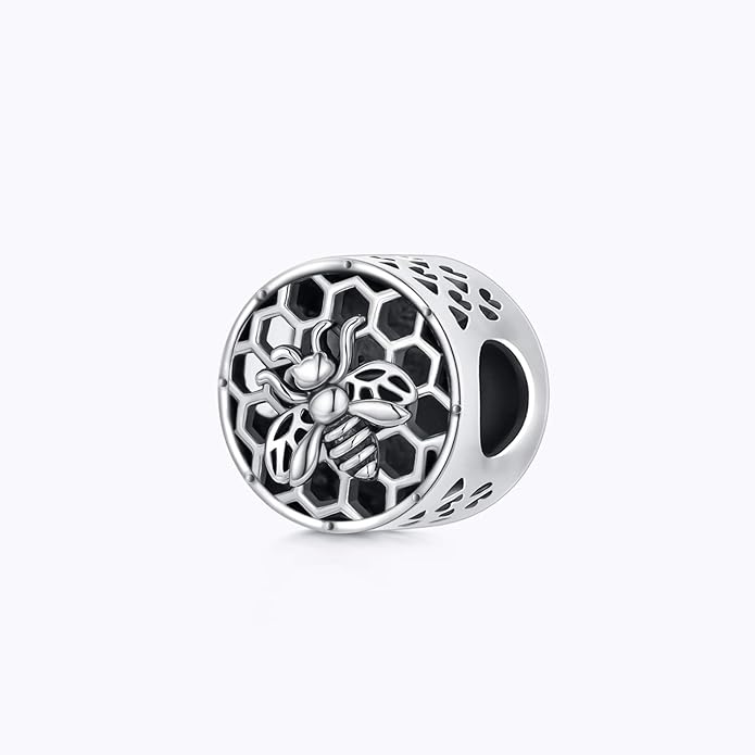 LONAGO 925 Sterling Silver Personalized Photo Charm Fit Compatible for Bracelet Necklace Customized Heart Round Shape Picture Bead