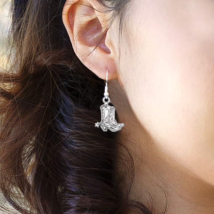 Inspired Silver - Silver Customized Charm French Hook Drop Earrings with Cubic Zirconia Jewelry