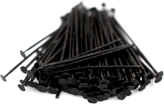 The Bead Chest Midnight Brass 21 Gauge 1 Inch Head Pins (Approx 100 Pieces)