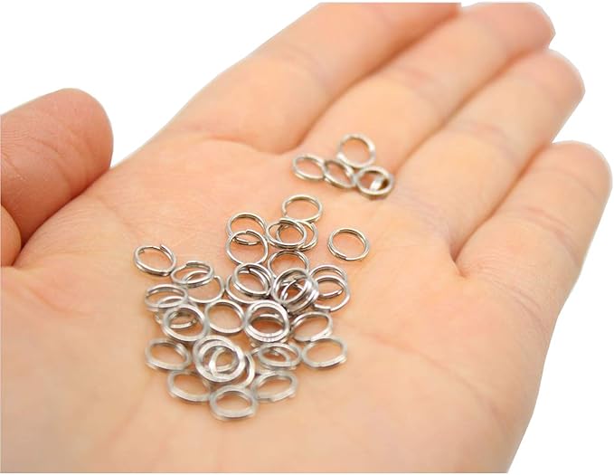 200 Pieces 6mm Metal Split Rings Nickel Plated Small Key Chain Ring Part for Ornament Crafts, Silver