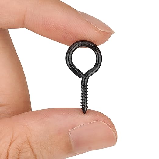 Aovchei Eye Screws, 300PCS 0.87 Inches Heavy Duty Metal Screw Hooks, Self Tapping Eye Bolts, Indoor & Outdoor for Hanging Artwork, Black