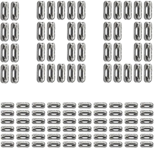 100 Pcs #10 (4.5mm) Ball Chain Connectors for Roman Blinds, Stainless Steel Beaded Chain Clasps for Vertical/Horizontal Blinds Pull Cord Repair, Keychains & DIY Crafts Accessories