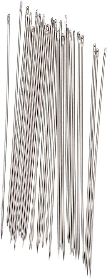 Craftdady 125Pcs Steel Beading Needles 3.5 Inch Long Straight Thin Beading Embroidery Needles for Sewing Easy Threading Jewelry Making