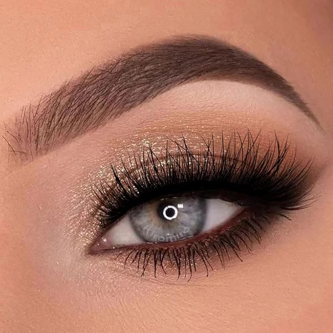 Lashes Flat Faux Mink Eyelashes 20mm Long False Eyelashes Dramatic Cat Eye Eyelashes Wispy 3D Crossed Thick Fox Eyelashes Extensions Strip Lashes Pack by Kiromiro
