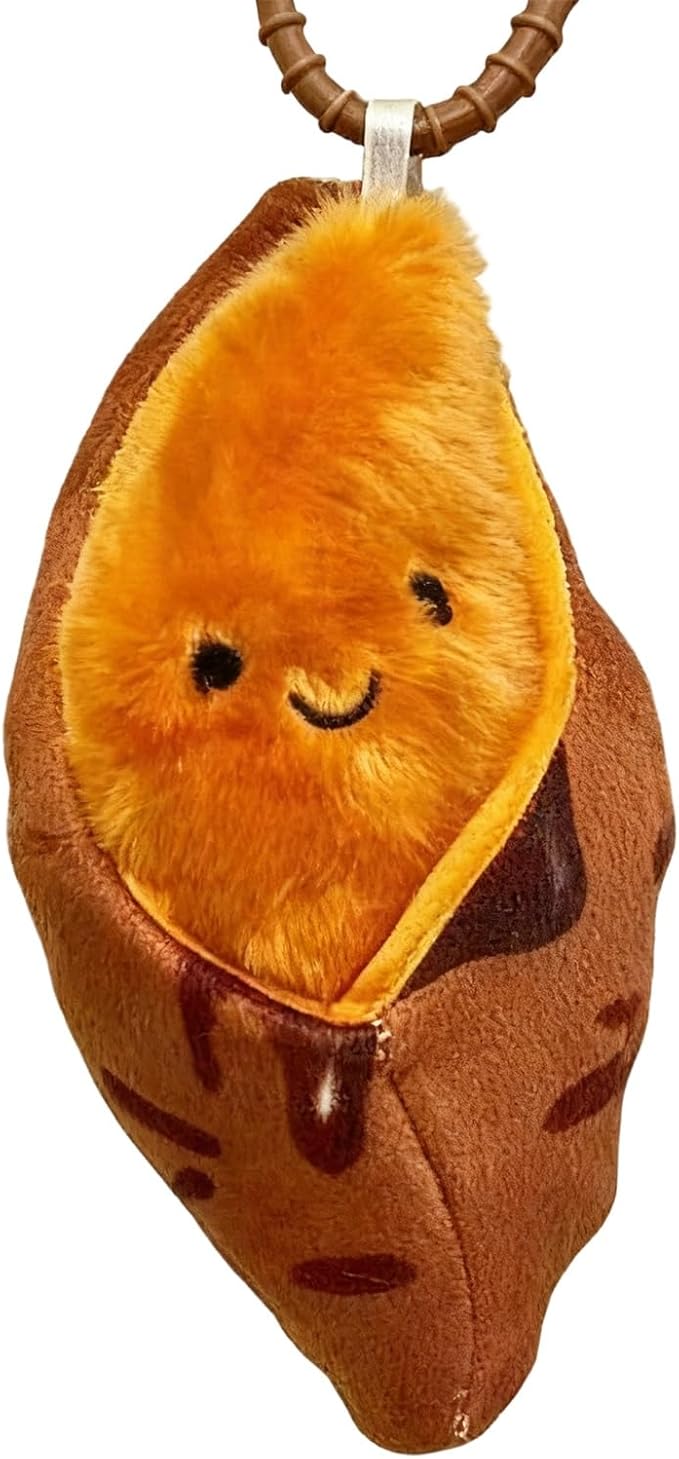 Cute Sweet Potato Plush Keychain - Inspirational Soft Pendant Key Ring for Backpacks/Keys, Heartwarming Gift for All Ages