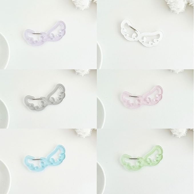 Wing/Star Shape Carabiner Hook Clips Lovely Phone Pendant Charm Acrylic Buckle Keychain For Backpack Handbag Gifts Outdoor Keyring Hook