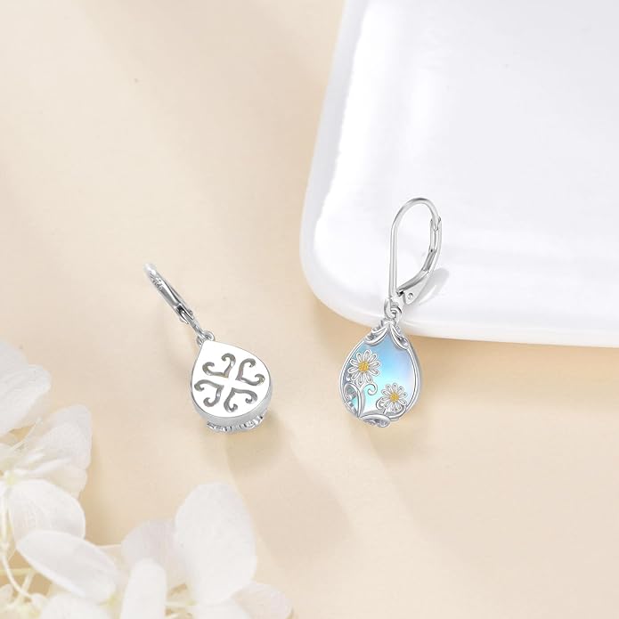 POPLYKE Celtic Filigree Teardrop Drop Dangle Earrings Sterling Silver Leverback Earrings Jewelry for Women