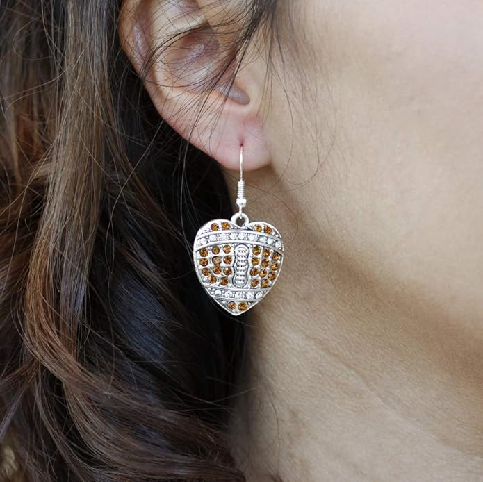 Inspired Silver - Silver Customized Charm French Hook Drop Earrings with Cubic Zirconia Jewelry