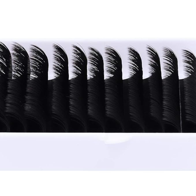 Eyelash Extension Easy Fan Volume Lashes 0.03-0.10mm C D CC DD L Curl 8-30mm Length Volume Lash Extensions Self Fanning Eyelash Extensions (0.07-CC, 11-19mm Mix)
