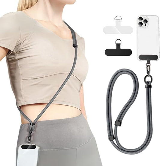 Moyad Crossbody Phone Lanyard, Anti-Theft Cell Phone Strap with 2 Tether Tab for iPhone, Universal Adjustable Neck Holder