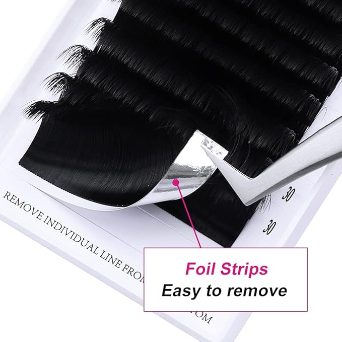 FADLASH Easy Fan Lashes 0.03 Mega Volume Lash Extensions Self Fanning Lashes 5D 6D 7D 8D 10D Automatic Blooming Eyelash Extensions (0.03-D, 17mm)