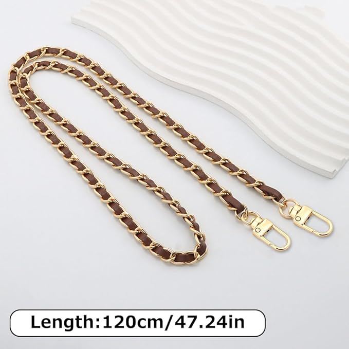 Phone Crossbody Chain Cell Phone Lanyard,Universal Leather+Metal Shouder Strap with Phone Tether Patches (L)