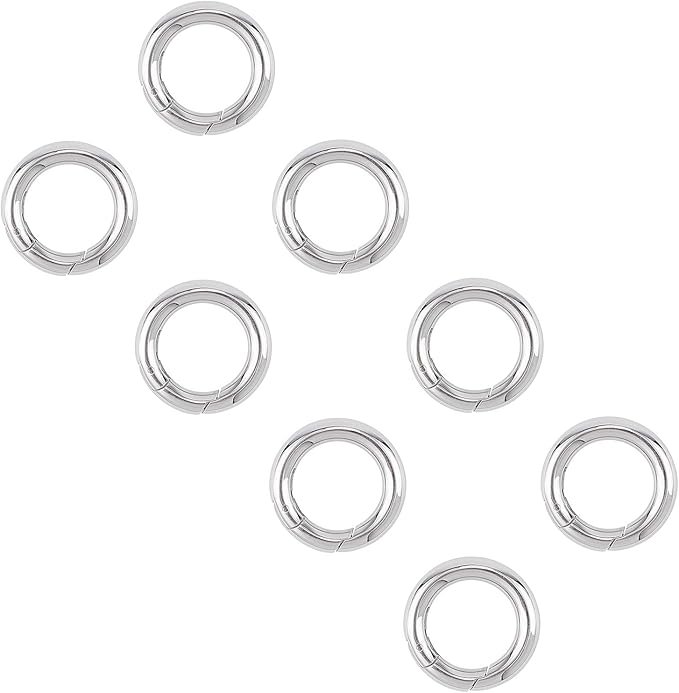 UNICRAFTABLE 10pcs Stainless Steel Spring Gate Rings Round Ring Springring Trigger Clasp Spring Snap Clip Hooks Metal Split Rings Keyring Buckle for Jewelry Making 20x3.5mm