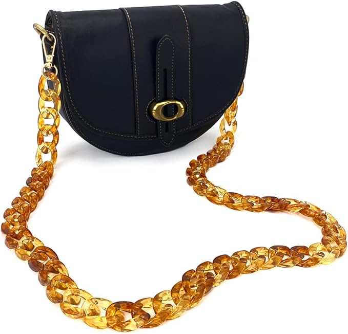 Decker DIY 40 Inches Acrylic Purse Chain Plastic Handbag Strap Shoulder Cross Body Strap with Metal Buckles