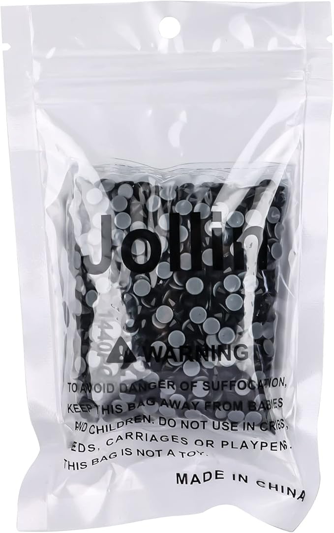 Jollin Hot Fix Crystal Flatback Rhinestones Glass Diamantes Gems 4.8mm(20ss 1440pcs, Jet)