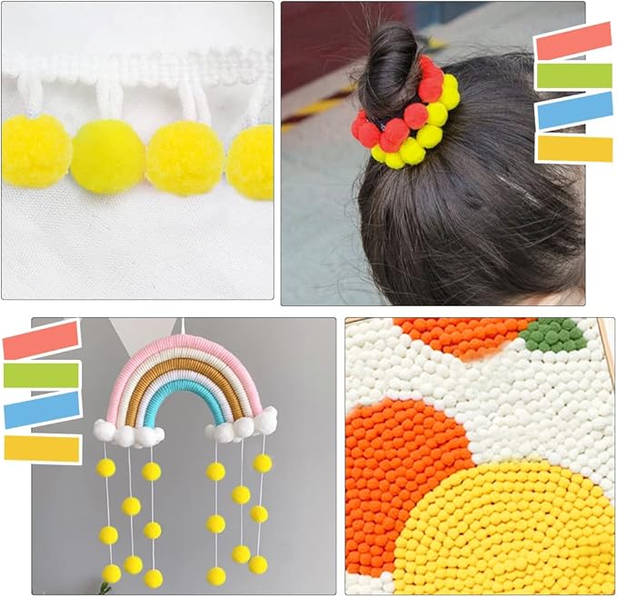 MORFEN 150 Pieces Pom Poms, 1 Inch Yellow Craft Pom Poms, Fuzzy Pompom Puff Balls, Small Pom Pom Balls for DIY Arts, Crafts Projects, Home Decorations