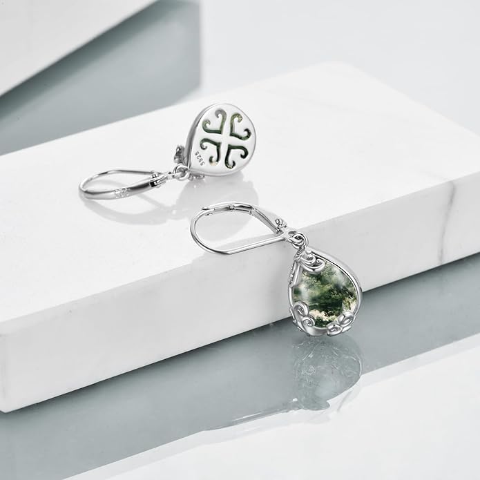 POPLYKE Celtic Filigree Teardrop Drop Dangle Earrings Sterling Silver Leverback Earrings Jewelry for Women