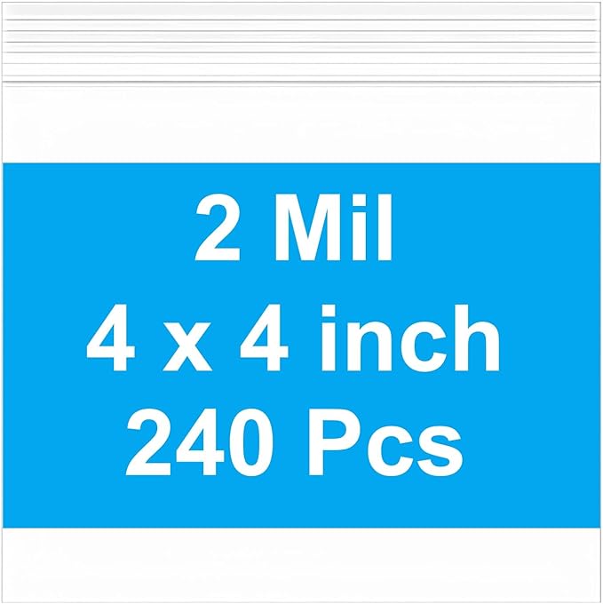 160pcs 4 x 4 inch Small Plastic Bags, 2 mil Thick, Zip Bag, Mini Clear Jewelry Bags, Baggies with Resealable Zip Bag for Small Business, Daily Vitamin, Jewelry, Candy