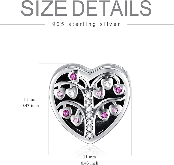 LONAGO 925 Sterling Silver Personalized Photo Charm Fit Compatible for Bracelet Necklace Customized Heart Round Shape Picture Bead
