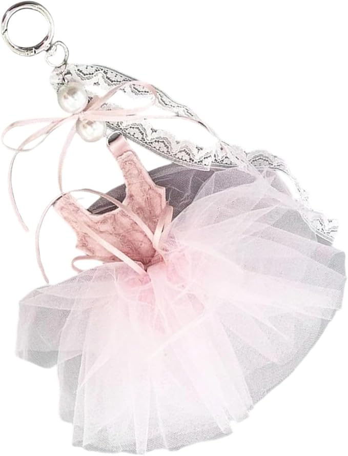 Stylish Tulle Ballet Slipper Keychain Featuring Lace Ribbon And Sparkling Pearls Accessories Bag Purse Decoration Unique Ballet Women
