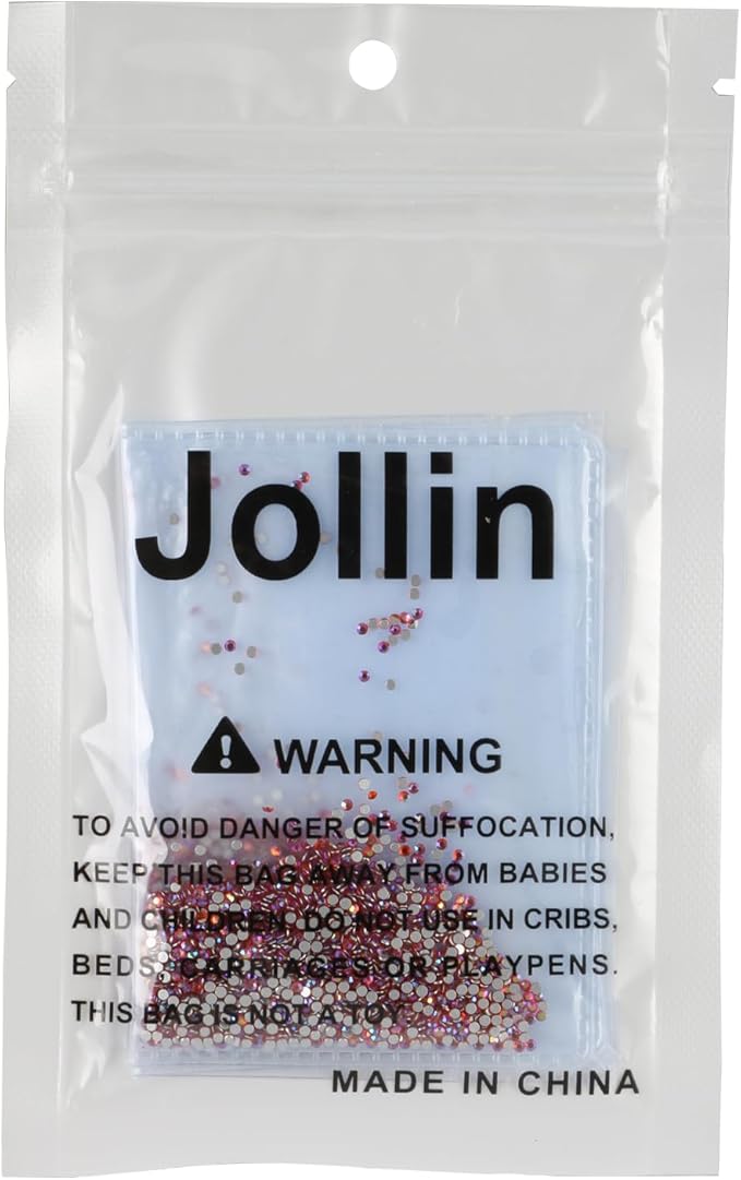 Jollin Glue Fix Crystal Flatback Rhinestones Glass Diamantes Gems for Nail Art Crafts Decorations Clothes Shoes(ss3 2880pcs, Red AB)