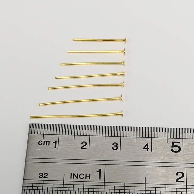 Chenkou Craft 700pcs Assorted of 7 Sizes Mix Flat Head Pins for Jewelry Making (Gold, Mix)