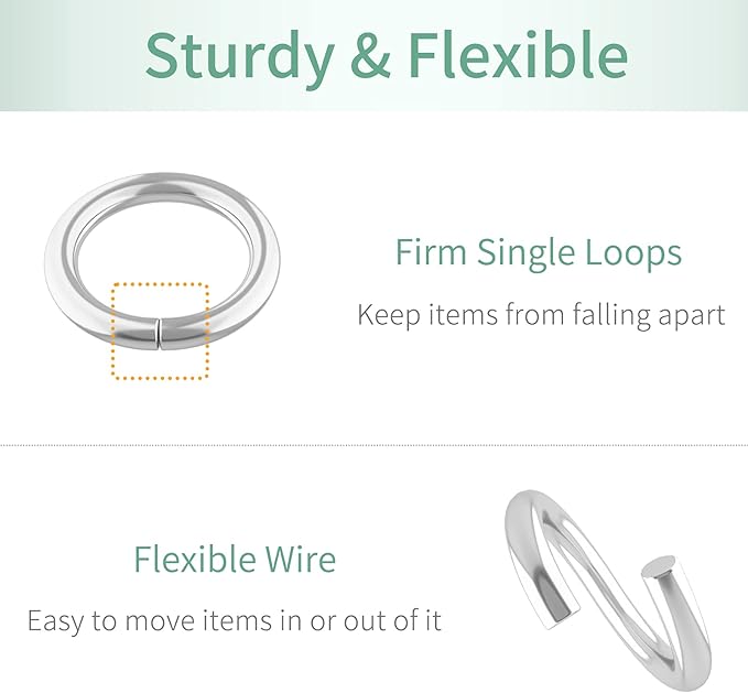 Uniclife 6 mm Silver Jump Rings for Jewelry Making Open Single Loops Mini Ring Connectors for Keychains and Necklace Repair (1000 PCS)