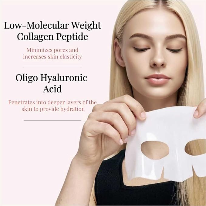EJVIONPI Bio-Deep Collagen Face Mask, Overnight Deeply Hydrate, Korean-style Ultimate Skincare, Suitable for Ladies' Delicate Skin Care, Pore Minimizing, Firm Skin -1.05oz (30g) x 4PCS